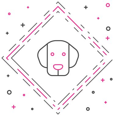 Çizgi Köpeği simgesi beyaz arkaplanda izole edildi. Renkli taslak konsepti. Vektör.