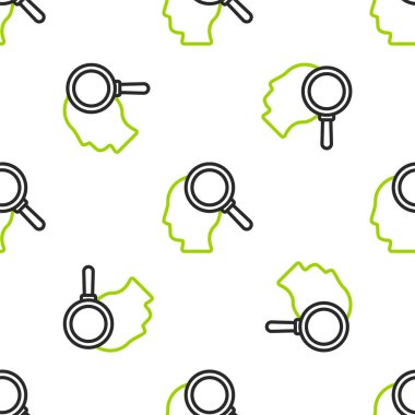 Çizgi Bulma sorunu psikoloji simgesinde izole edilmiş beyaz arka planda kusursuz bir kalıp. Vektör.