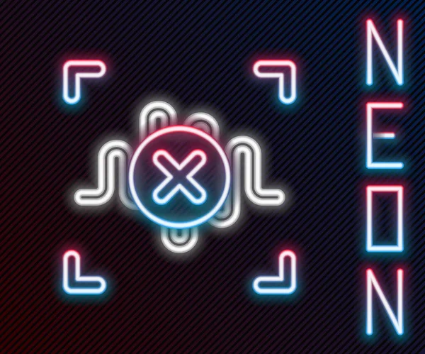 Leuchtendes Neon Line Rejection Spracherkennungssymbol Isoliert Auf Schwarzem Hintergrund Sprachbiometrische — Stockvektor