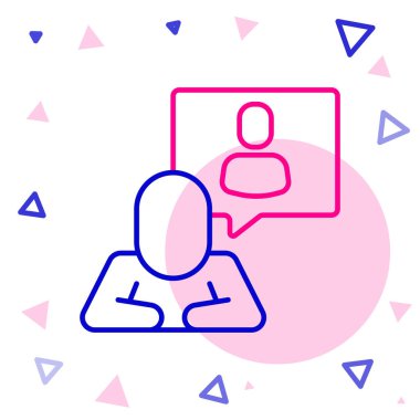 Çizgi başı avlanma simgesi beyaz arkaplanda izole edildi. İş hedefi ya da İstihdam tabelası. İş için insan kaynakları ve adam toplama. Renkli taslak konsepti. Vektör.