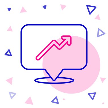 Çizelge, çizelge, çizelge, diyagram, bilgi, beyaz arkaplanda izole edilmiş turta grafik simgesi. Renkli taslak konsepti. Vektör.