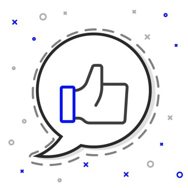 Çizgi El beyaz arkaplanda izole edilmiş bir simge gibi. Renkli taslak konsepti. Vektör.