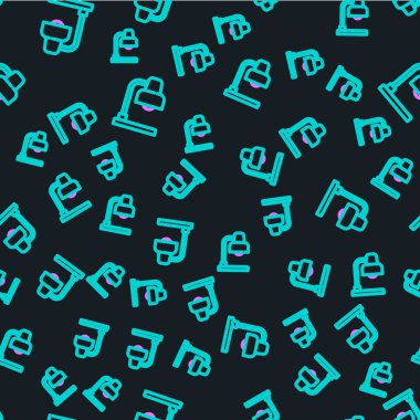 Çizgi masa lambası simgesi siyah arkaplanda izole edilmiş. Vektör.