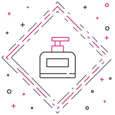 Beyaz arka planda izole edilmiş bir şampuan ikonu çizgisi. Renkli taslak konsepti. Vektör.