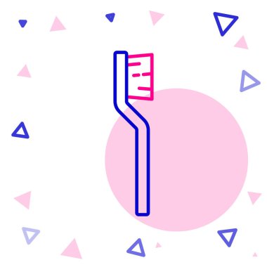 Diş fırçası simgesi beyaz arkaplanda izole edildi. Renkli taslak konsepti. Vektör.