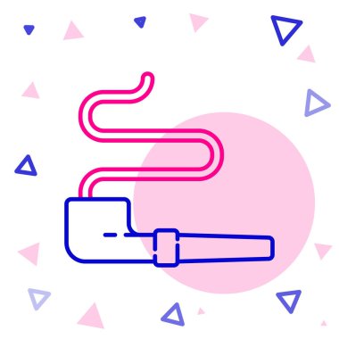 Amerikan yerlilerinin sigara içme ikonu beyaz arka planda izole edilmiş. Renkli taslak konsepti. Vektör.