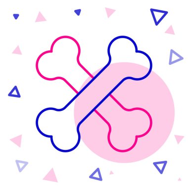 Çizgiyi aşan insan kemikleri beyaz arka planda izole edilmiş. Renkli taslak konsepti. Vektör.