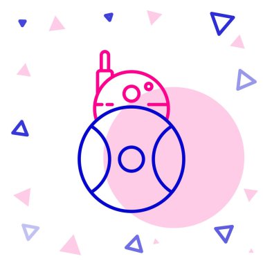 Çizgi Robotu simgesi beyaz arkaplanda izole edildi. Renkli taslak konsepti. Vektör.