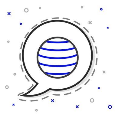 Çizgi Gezegeni Venüs simgesi beyaz arkaplanda izole edildi. Renkli taslak konsepti. Vektör.