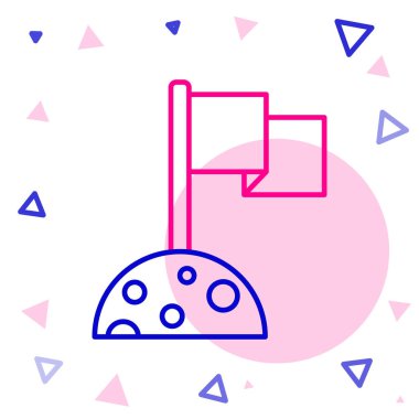 Beyaz arkaplanda bayrak simgesine sahip Satır Ay izole edildi. Renkli taslak konsepti. Vektör.