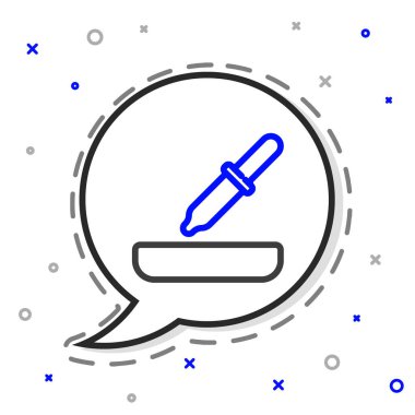 Hat Pipette simgesi beyaz arkaplanda izole edildi. Tıbbi, kozmetik, kimya laboratuvarı ekipmanları. Renkli taslak konsepti. Vektör.