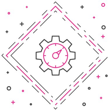 Line Web analitik bilgi ve geliştirme web sitesi istatistik simgesi beyaz arkaplanda izole edildi. Analiz, yönetim, pazarlama, araştırma. Renkli taslak konsepti. Vektör.