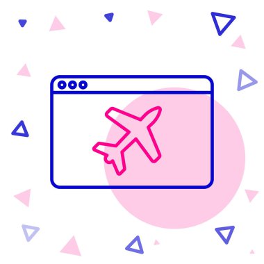 Satır web sitesi şablon simgesi beyaz arkaplanda izole edildi. İnternet iletişim protokolü. Renkli taslak konsepti. Vektör.