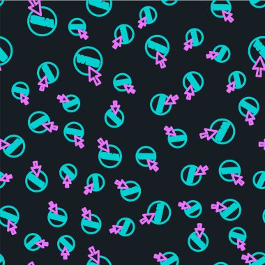 Çizgi Web ve grafik tasarım simgesi siyah arkaplanda izole edilmiş kusursuz desen. Yaratıcı ve geliştirme. Vektör.