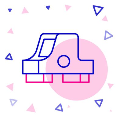 Çizgi Collimator görüntüleme simgesi beyaz arkaplanda izole edildi. Keskin nişancı dürbünü. Renkli taslak konsepti. Vektör.