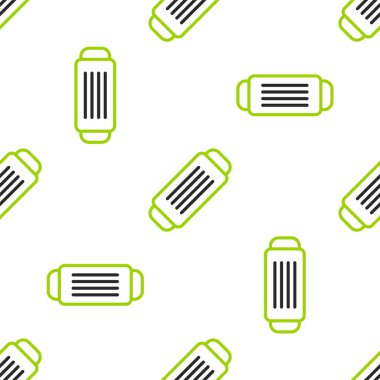 Çizgi Medikal Maske ikonu beyaz arka planda izole edilmiş kusursuz desen. Vektör.