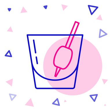 Çizgi Kokteyl Bloody Mary simgesi beyaz arkaplanda izole edildi. Renkli taslak konsepti. Vektör.