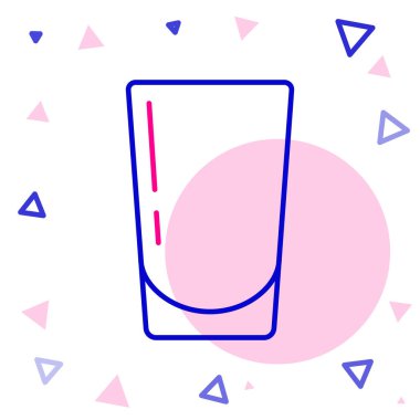 Beyaz arkaplanda izole edilmiş su ikonu olan çizgi camları. Soda bardağı. Renkli taslak konsepti. Vektör.