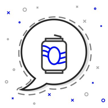 Soda kutusu simgesi beyaz arkaplanda izole edildi. Renkli taslak konsepti. Vektör.