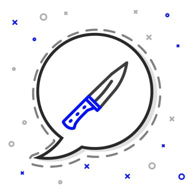 Line Meat helikopter simgesi beyaz arkaplanda izole edildi. Kasap bıçağı. Et için mutfak bıçağı. Kasap bıçağı. Renkli taslak konsepti. Vektör.