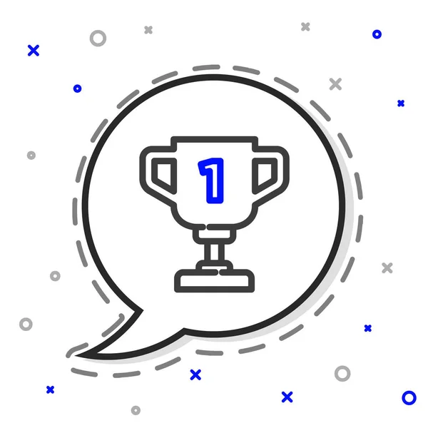 Line Award Kupa Ikon Elszigetelt Fehér Háttér Győztes Trófea Szimbólum — Stock Vector