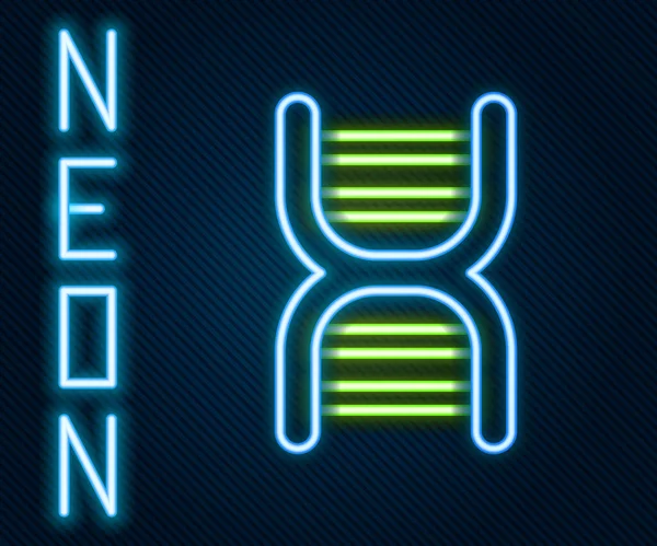 Világító Neon Vonal Dns Szimbólum Ikon Elszigetelt Fekete Alapon Színes — Stock Vector