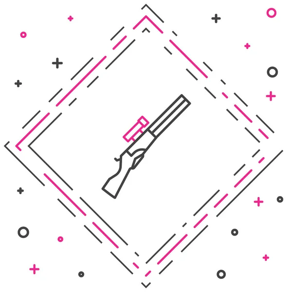 线猎枪图标隔离在白色背景 打猎霰弹枪 五彩缤纷的概念 — 图库矢量图片