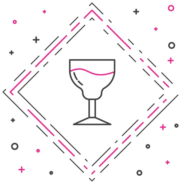 Linie Weinglas Symbol Isoliert Auf Weißem Hintergrund Weinglasschild Buntes Rahmenkonzept — Stockvektor