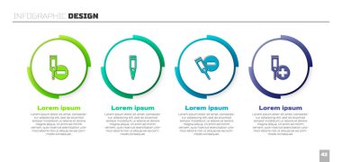 Dijital termometreyi ayarla ve... Ticari bilgi şablonu. Vektör.