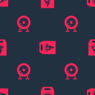 Donut ve Online pizza siparişini kusursuz bir şekilde ver. Vektör.