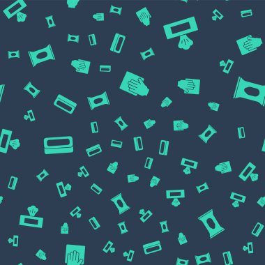 Temizlik seti, ıslak mendil, sabun ve pürüzsüz desen. Vektör.