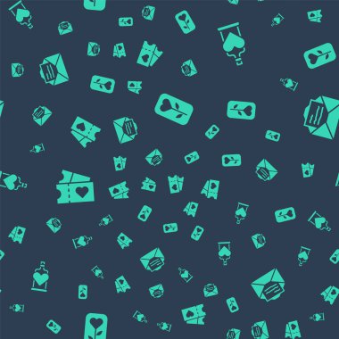 Çiçek gülü, aşk iksiri şişesi, aşk bileti ve tebrik kartı. Vektör.