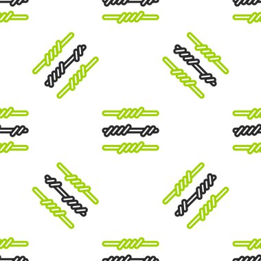 Çizgi dikenli tel ikonu beyaz arkaplanda izole edilmiş pürüzsüz desen. Vektör.