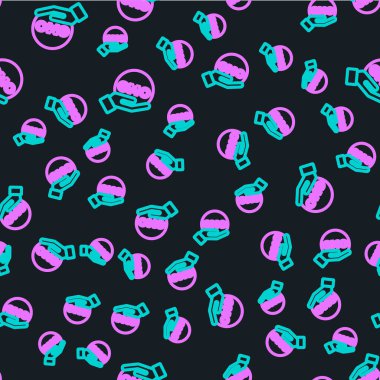 GDO simgesi siyah arkaplanda izole edilmiş. Genetik olarak değiştirilmiş organizma kısaltması. DNA gıda modifikasyonu. Vektör.