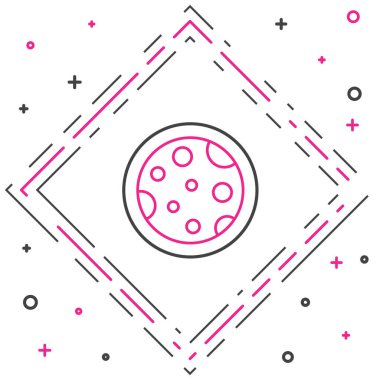 Beyaz arka planda izole edilmiş bakteri simgesi olan Petri hattı. Renkli taslak konsepti. Vektör.