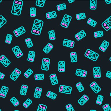 Satır Bulma uygulaması çevrimiçi mobil konsept simgesi siyah arkaplanda izole edilmiş kusursuz desen. Kadın erkek profili düz tasarım. Çift ilişki için eşleşiyor. Vektör.