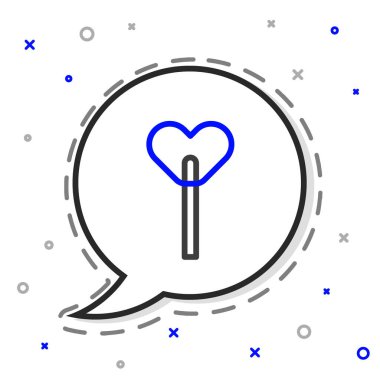 Line Lolipop simgesi beyaz arkaplanda izole edildi. Yemek, lezzetli bir sembol. Renkli taslak konsepti. Vektör.