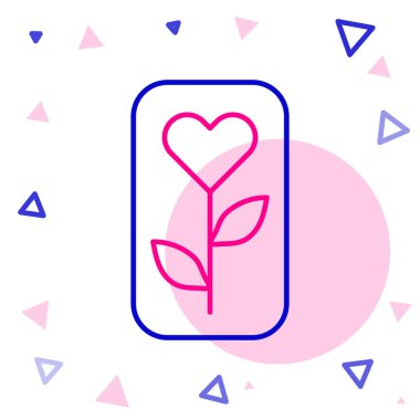 Beyaz arkaplanda çizgi gülü simgesi izole edildi. Renkli taslak konsepti. Vektör.