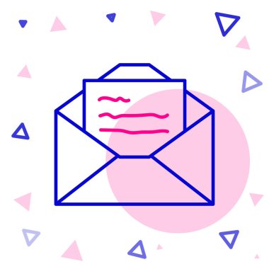 Beyaz arkaplanda satır tebrik kartı simgesi izole edildi. Kutlama için davetiye ya da tebrik kartı şablonu. Renkli taslak konsepti. Vektör.