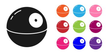 Siyah Ölüm Yıldızı simgesi beyaz arka planda izole edildi. Simgeleri renklendirin. Vektör.