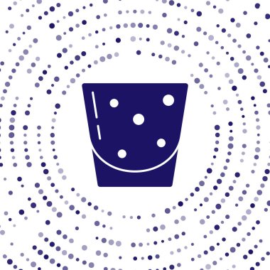 Beyaz arka planda izole edilmiş mavi rom ikonu. Soyut çember rastgele noktalar. Vektör.