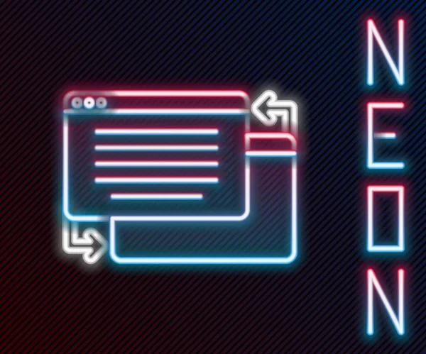 Zářící Neonová Čára Nebo Design Ikona Izolované Černém Pozadí Barevný — Stockový vektor