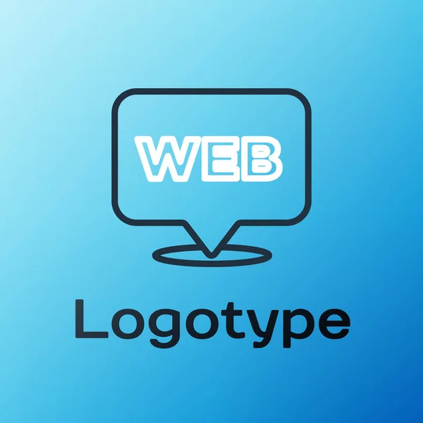 Linie Web Und Grafik Design Symbol Isoliert Auf Blauem Hintergrund — Stockvektor