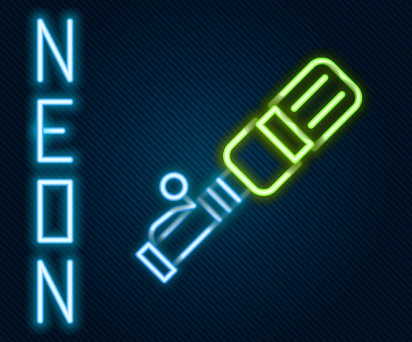 Glödande Neon Linje Rkg Tank Handgranat Ikon Isolerad Svart Bakgrund — Stock vektor