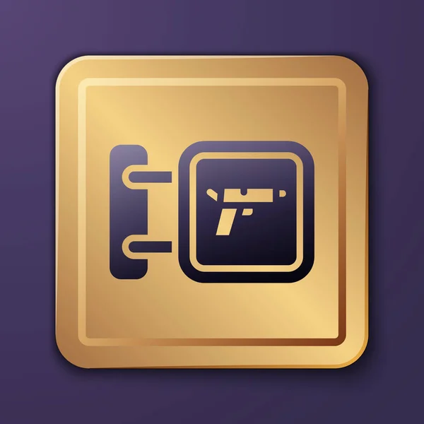 Purple Hunting Shop Puškou Zbraň Ikona Izolované Fialovém Pozadí Supermarket — Stockový vektor