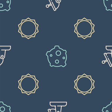 Uydu anteni, Güneş ve Asteroid 'i kusursuz desene ayarlayın. Vektör.