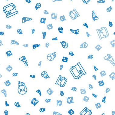 Robot, astronot miğferi ve ışın tabancasını kusursuz bir şekilde ayarlayın. Vektör.