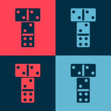 Pop Art Domino simgesi renk arkaplanında izole edildi. Vektör.