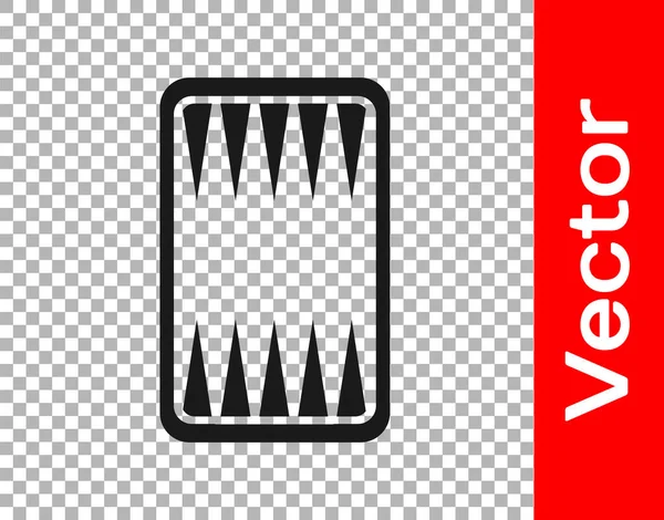 Schwarzes Backgammonbrett Symbol Isoliert Auf Transparentem Hintergrund Vektor — Stockvektor