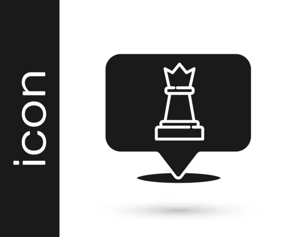 Black Chess Ikon Isolerad Vit Bakgrund Affärsstrategi Spel Förvaltning Finans — Stock vektor